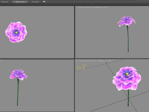 A purple flower 3D Model