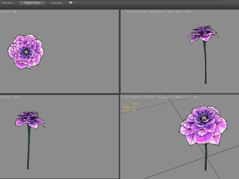 A purple flower 3D मॉडल