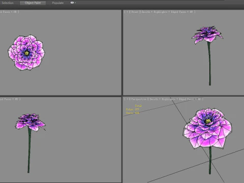 A purple flower 3D Model