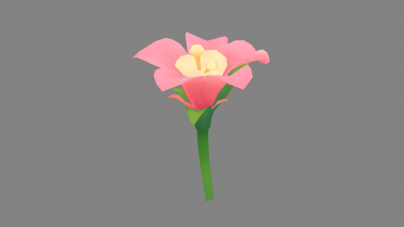 A pink flower Modello 3D .c4d .max .obj .3ds .fbx .stl .blend 