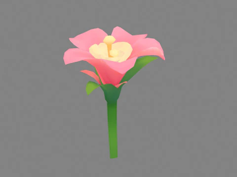 A pink flower 3D Model
