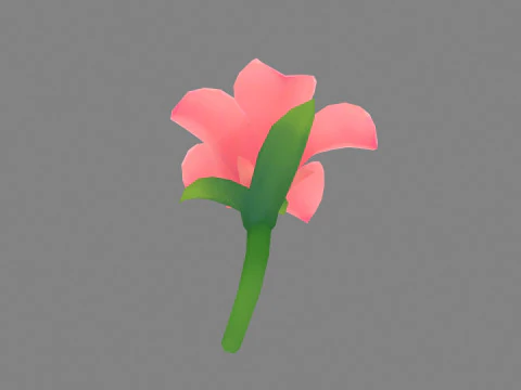 A pink flower 3D Model