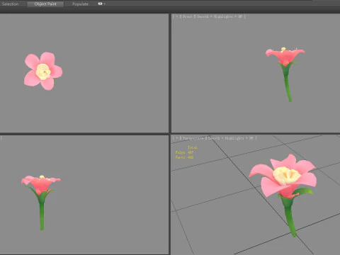 A pink flower 3D Model