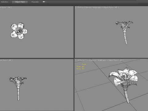 A pink flower 3D Model