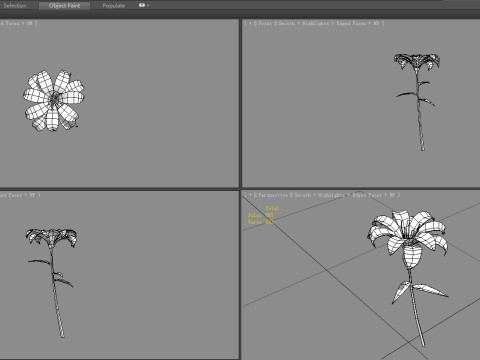 A multi-colored flower - Cartoon Magic Flower 3D Model