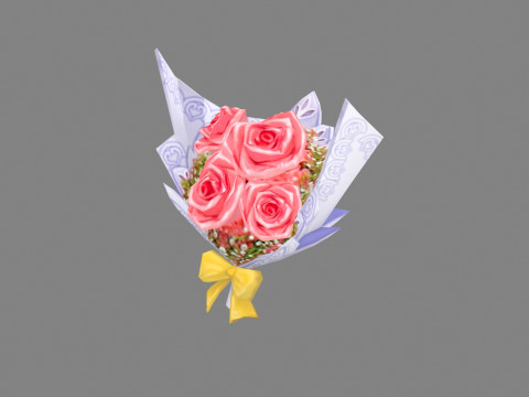 A bouquet of pink roses Modelo 3D