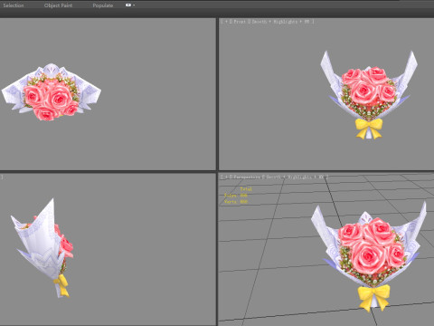 A bouquet of pink roses Modelo 3D