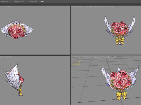 A bouquet of pink roses Modelo 3D