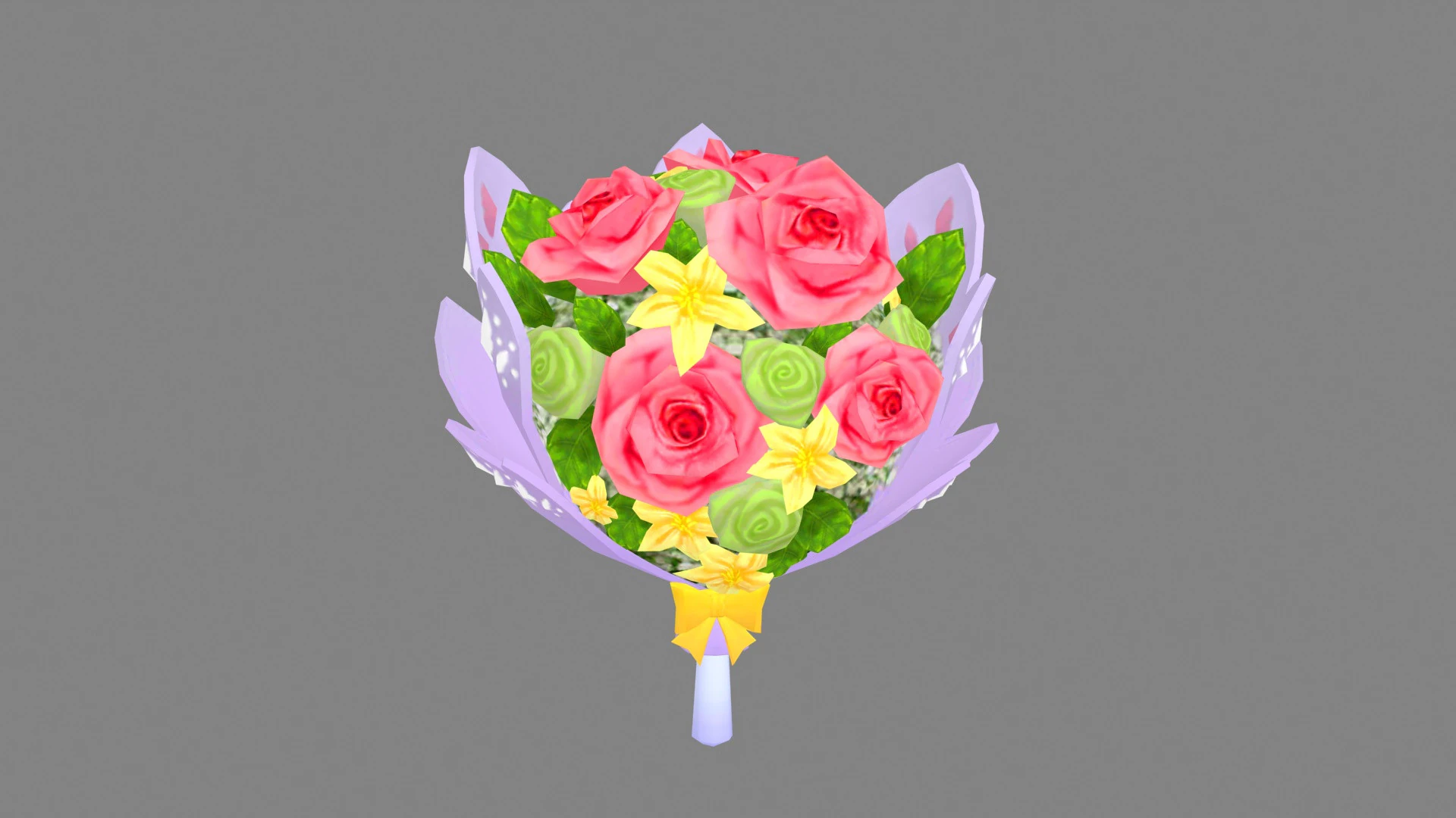 A bouquet of flowers 3D Model .c4d .max .obj .3ds .fbx .stl .blend 