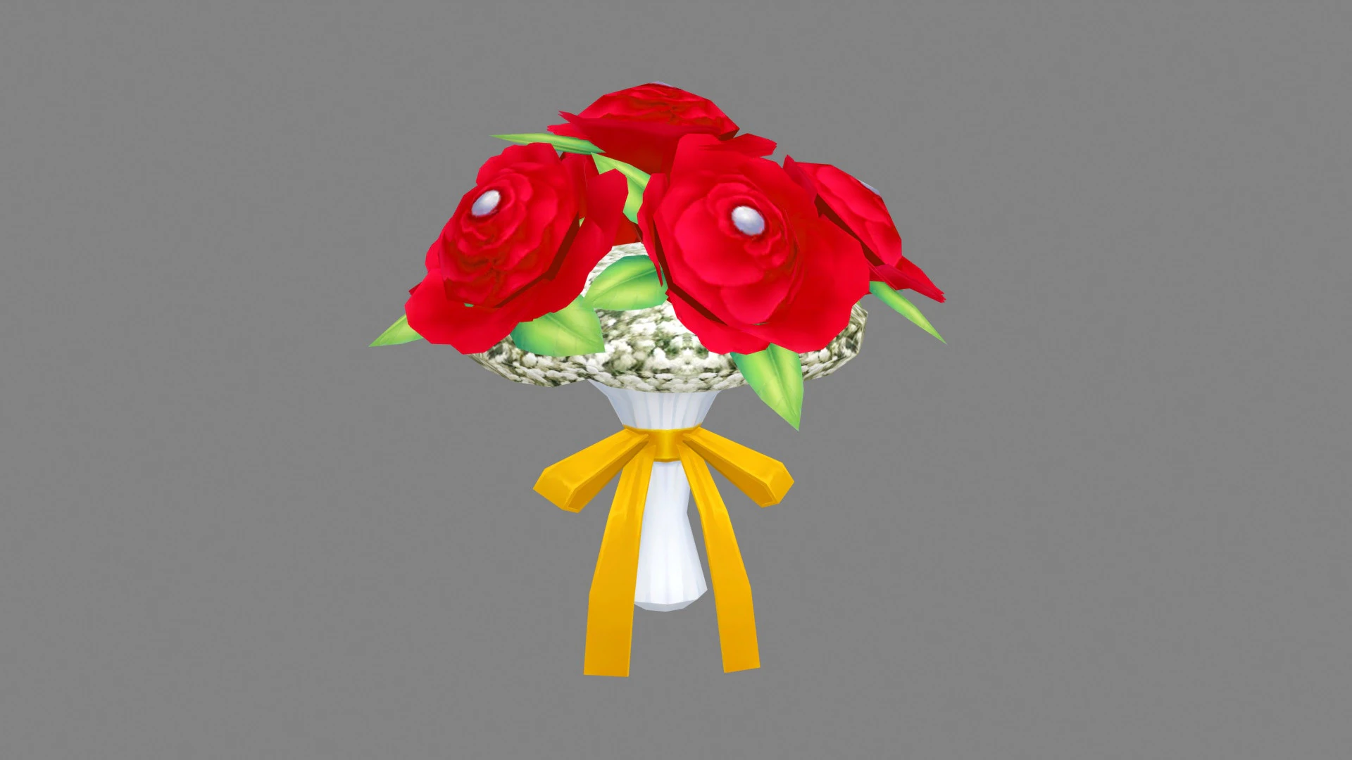 A bouquet of red roses 3D Model .c4d .max .obj .3ds .fbx .stl .blend 