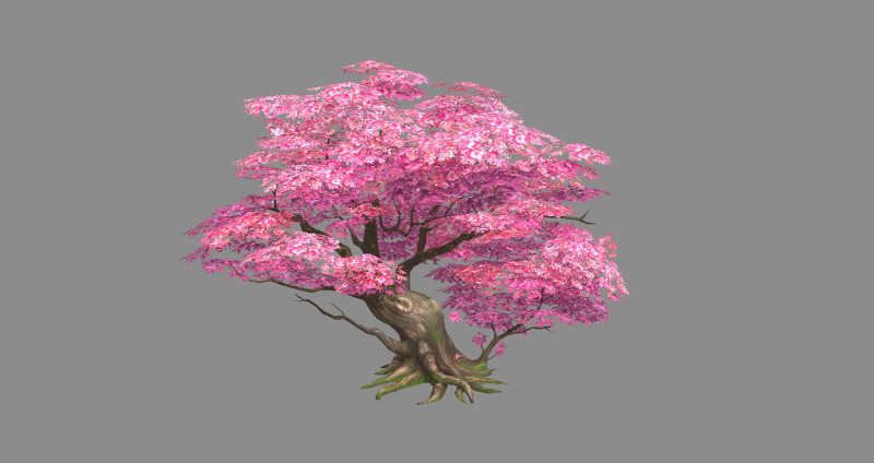 A peach blossom tree - big - Cherry blossom trees - sakura 3D 模型 .c4d .max .obj .3ds .fbx .stl .blend 
