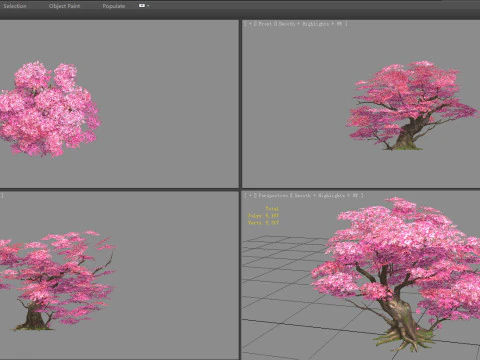 A peach blossom tree - big - Cherry blossom trees - sakura 3D Model