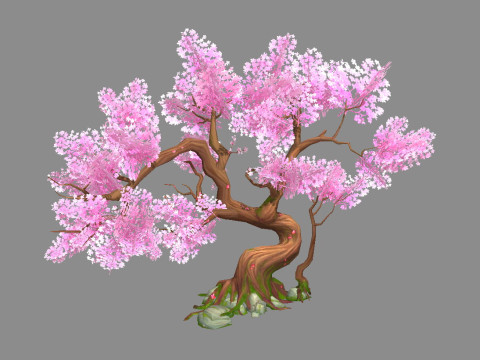 A peach blossom tree - small - Cherry blossom trees - sakura 3D Model