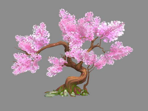 A peach blossom tree - small - Cherry blossom trees - sakura Model 3D