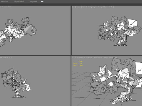 A peach blossom tree - small - Cherry blossom trees - sakura Model 3D
