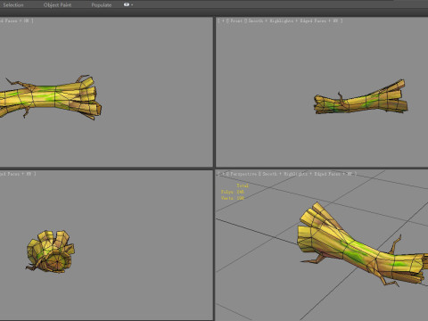 Fallen withered tree 3D Model