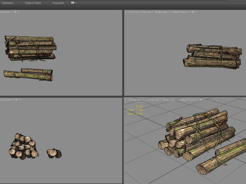 A pile of wood 3D Модель