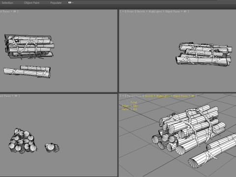 A pile of wood 3D Модель