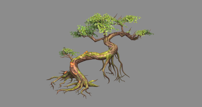 Curved vines - Swamp trees - jungle roots 3D Model .c4d .max .obj .3ds .fbx .stl .blend 