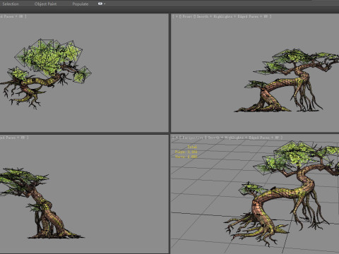 Curved vines - Swamp trees - jungle roots 3D Model