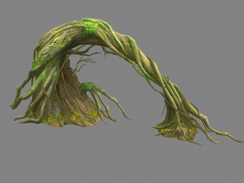 Fallen trees - Curved vines - jungle roots Modello 3D