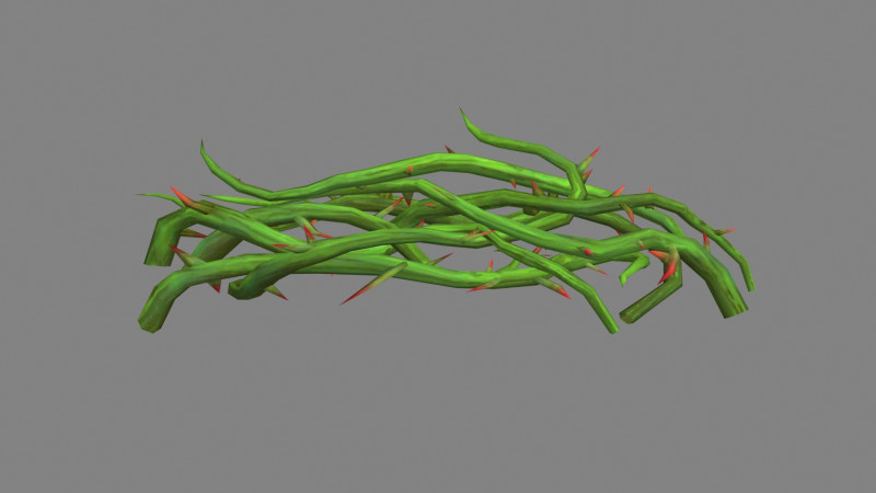 Cartoon Thorns bushes - Thorny plants 3Dモデル .c4d .max .obj .3ds .fbx .stl .blend 