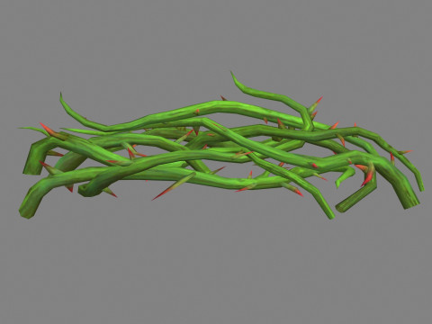 Cartoon Thorns bushes - Thorny plants Modèle 3D