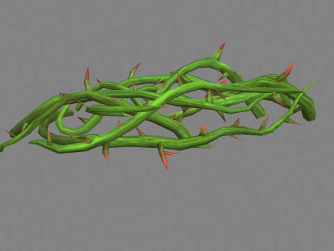 Cartoon Thorns bushes - Thorny plants 3D Model