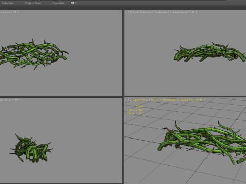 Cartoon Thorns bushes - Thorny plants 3Dモデル