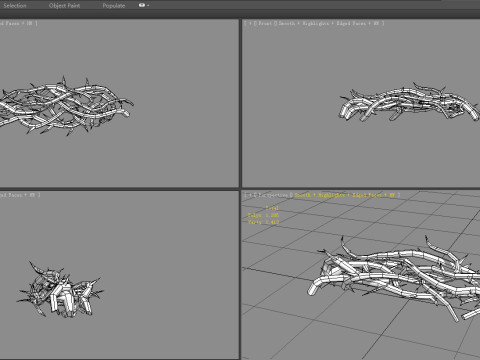 Cartoon Thorns bushes - Thorny plants 3Dモデル