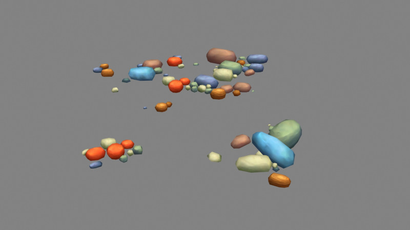 Cartoon pebbles - cobblestone - Colored stones - gravel 3Dモデル .c4d .max .obj .3ds .fbx .stl .blend