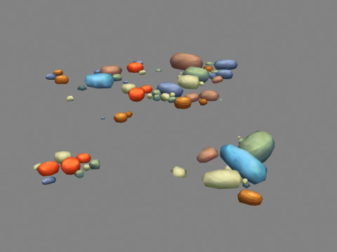 Cartoon pebbles - cobblestone - Colored stones - gravel 3D मॉडल