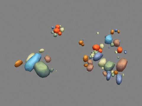 Cartoon pebbles - cobblestone - Colored stones - gravel 3Dモデル