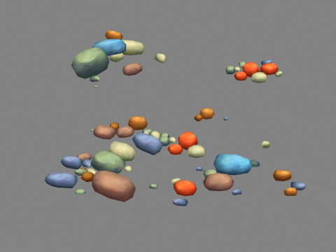 Cartoon pebbles - cobblestone - Colored stones - gravel 3Dモデル