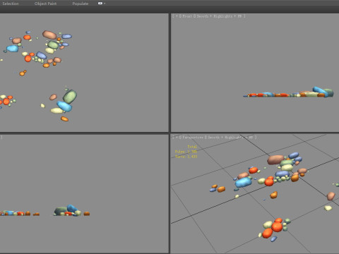 Cartoon pebbles - cobblestone - Colored stones - gravel 3Dモデル