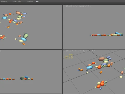 Cartoon pebbles - cobblestone - Colored stones - gravel 3D Model
