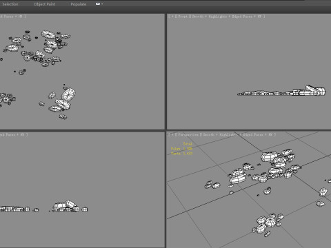 Cartoon pebbles - cobblestone - Colored stones - gravel 3Dモデル