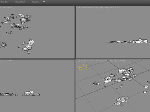 Cartoon pebbles - cobblestone - Colored stones - gravel 3D Model