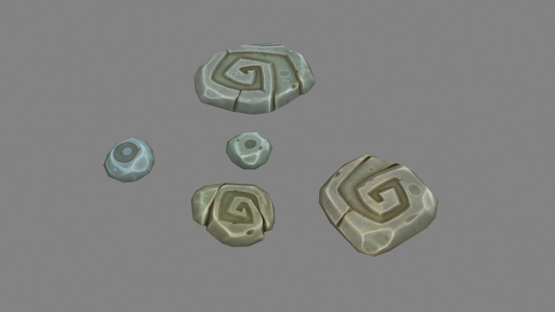 Cartoon runestone - Magic Stone 3D 모델 .c4d .max .obj .3ds .fbx .stl .blend 