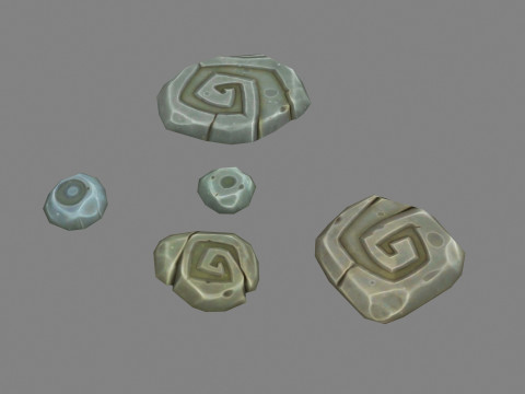 Cartoon runestone - Magic Stone 3D 모델