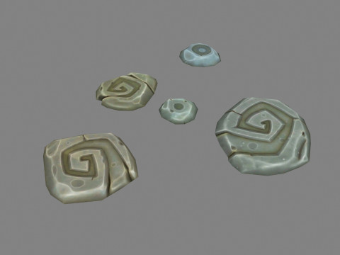 Cartoon runestone - Magic Stone 3D 모델