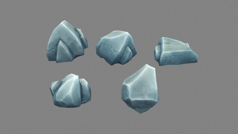 Small stones - Cartoon rocks Modello 3D .c4d .max .obj .3ds .fbx .stl .blend 