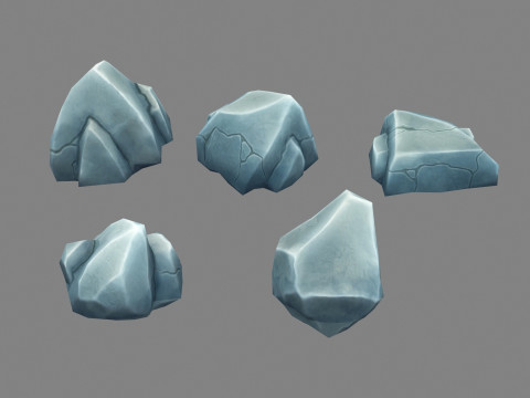 Small stones - Cartoon rocks 3D-Modell