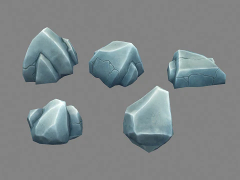 Small stones - Cartoon rocks 3D Model