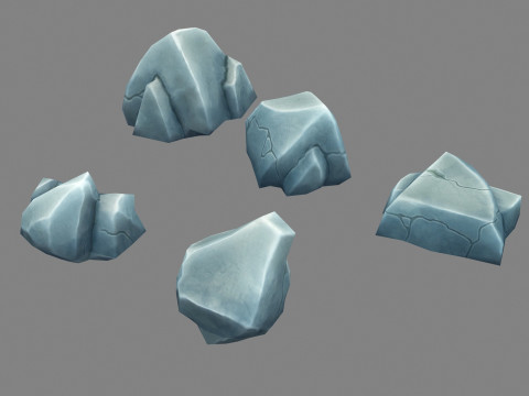 Small stones - Cartoon rocks Modello 3D
