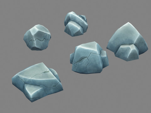Small stones - Cartoon rocks Modello 3D