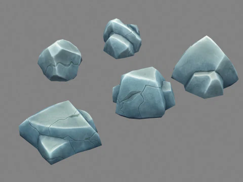 Small stones - Cartoon rocks 3D Model
