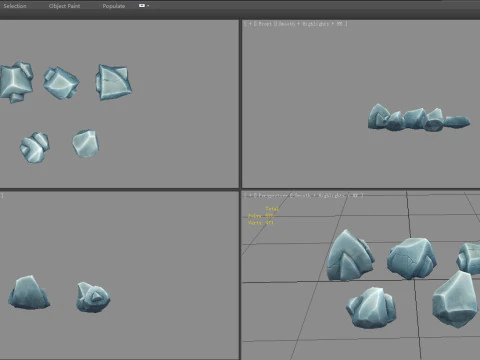 Small stones - Cartoon rocks 3D Model