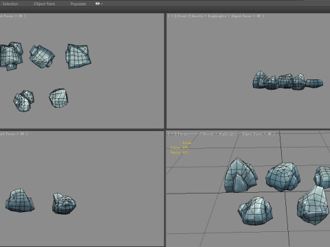 Small stones - Cartoon rocks Modello 3D