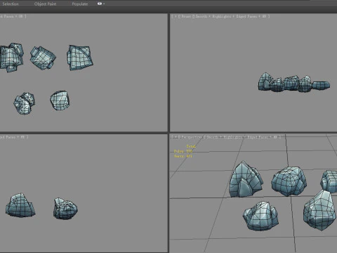 Small stones - Cartoon rocks 3D Model
